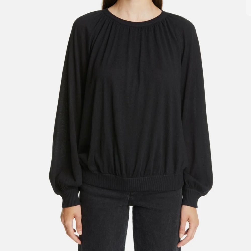 CO Cashmere Balloon Sleeve Sweater Black Medium